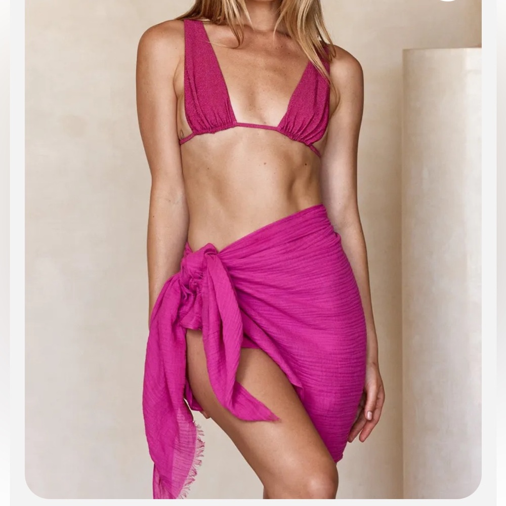 Monday Swimwear Pink Triangle Bikini Set